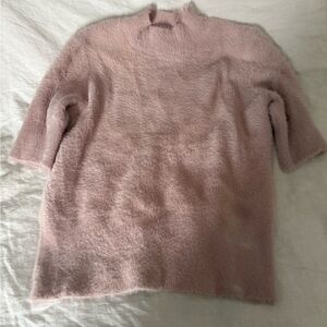 Bailey 44 Blush Pink Fuzzy Turtleneck Sweater